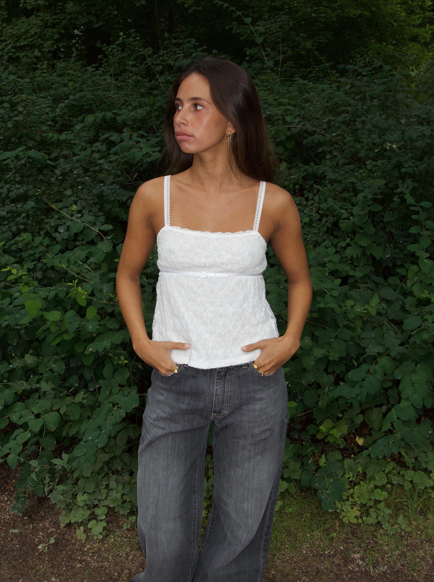 Bente blondetop - Hvid