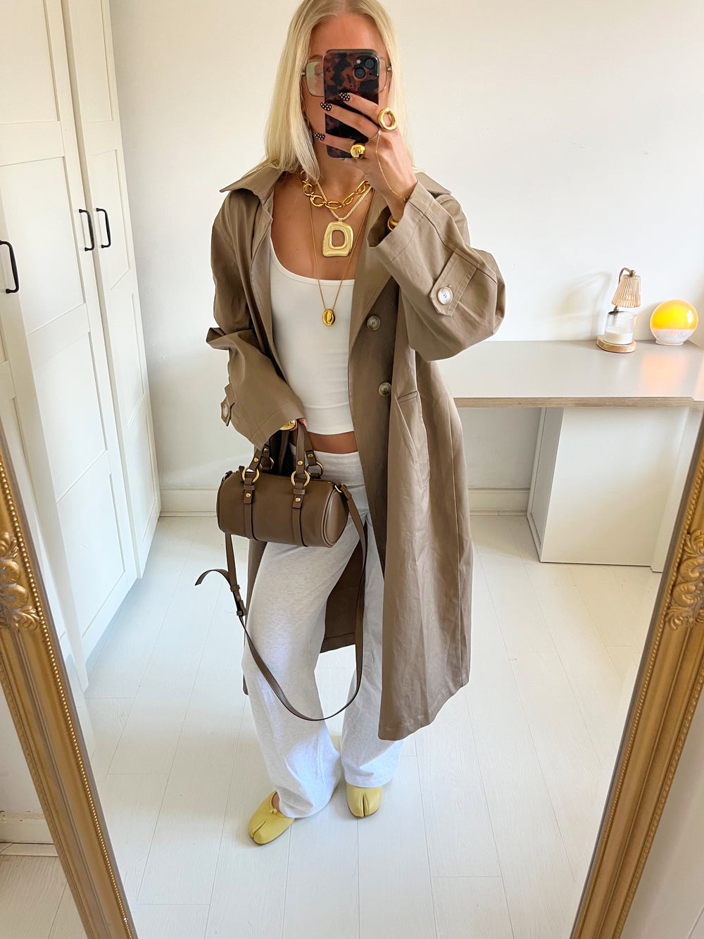 Josefine oversized trenchcoat - Mørk beige