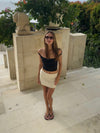 Bella mininederdel med pallietter - Off white