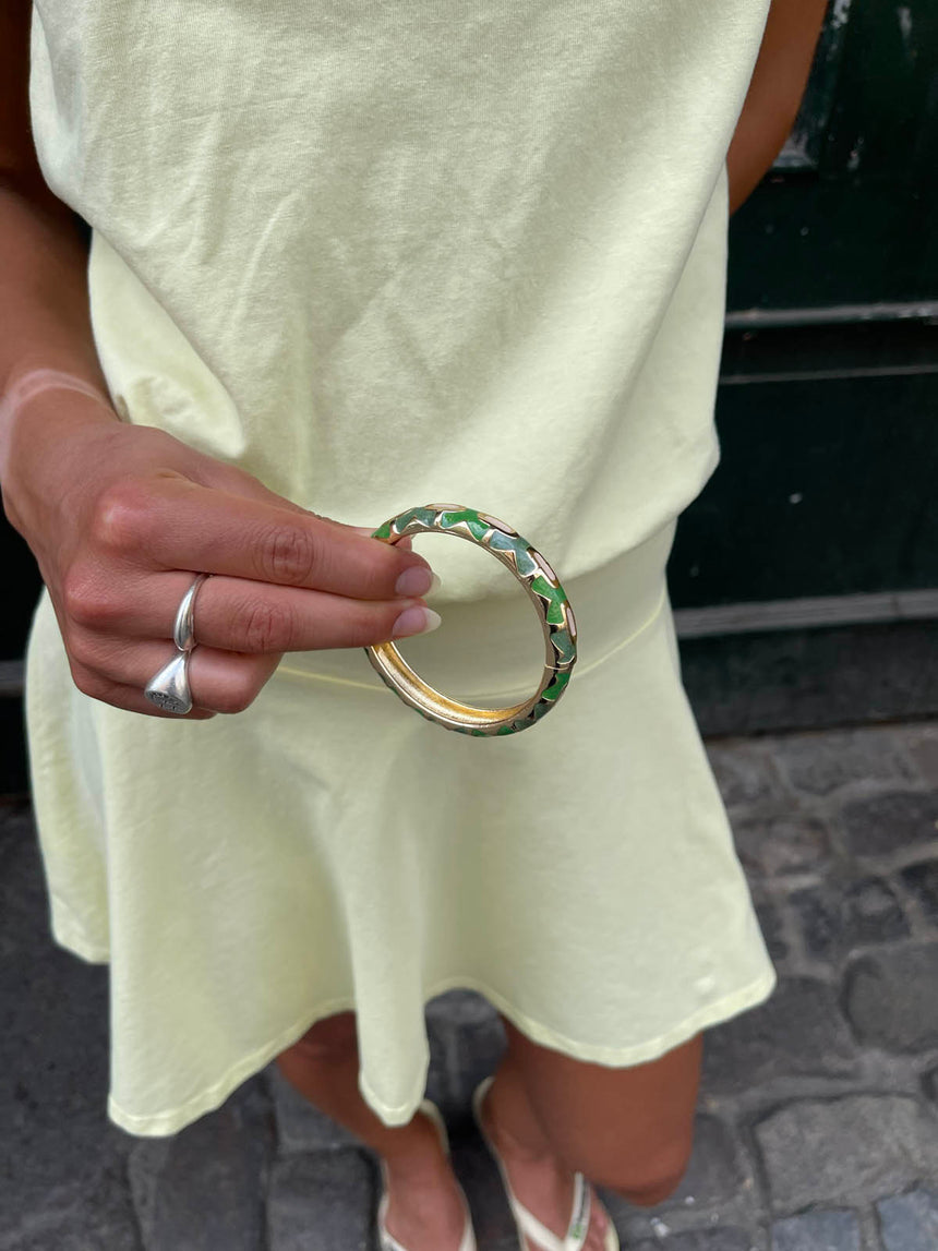 Arna armbånd med mønster - Grøn/guld