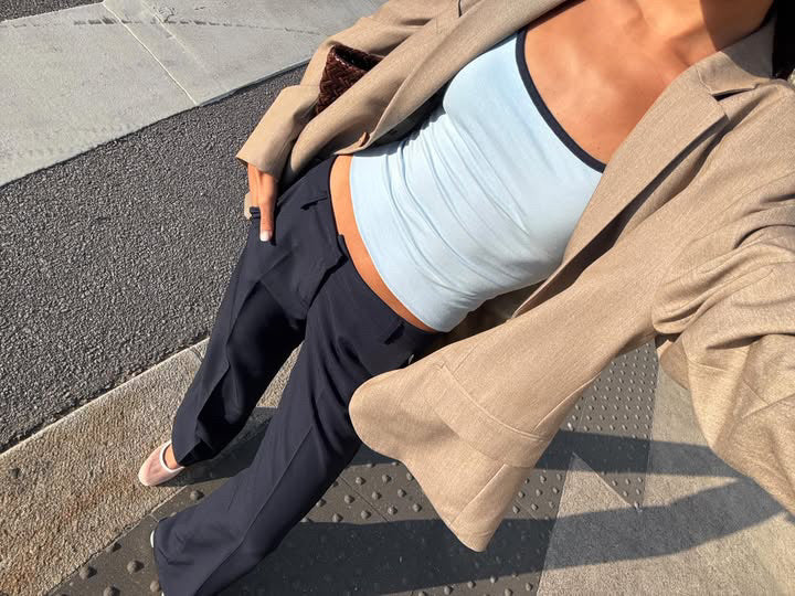 Britney lavtaljede suit bukser - navy