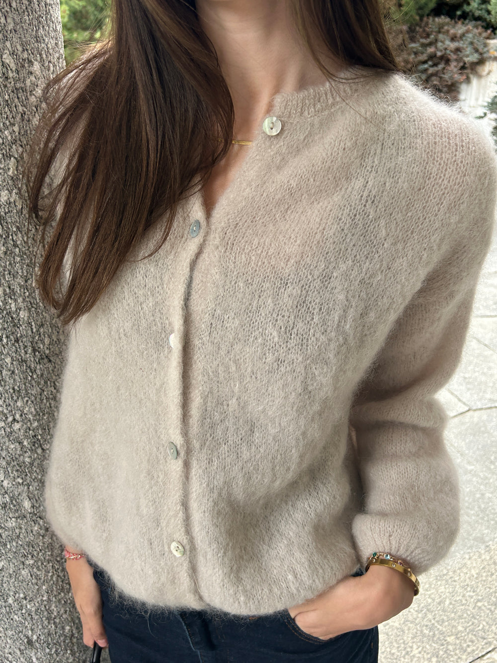 Jamilla mohair cardigan - Beige