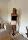 Bella mininederdel med pallietter - Off white