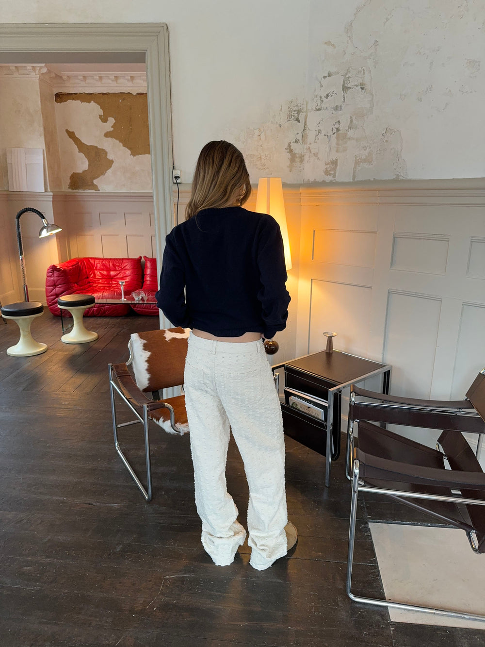 Ariana bukser med mønster - Off white