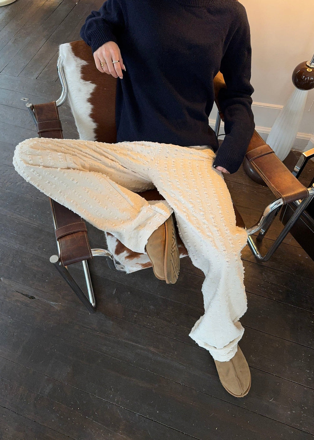 Ariana bukser med mønster - Off white
