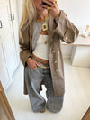 Josefine oversized trenchcoat - Mørk beige