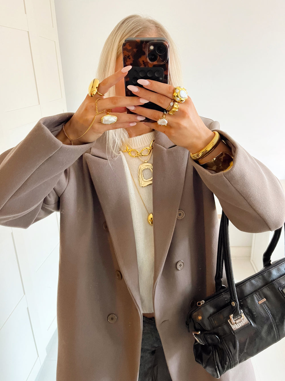 Alva oversized frakke - Taupe