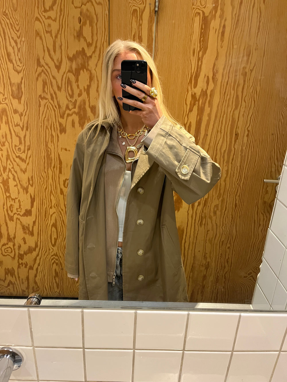 Josefine oversized trenchcoat - Mørk beige