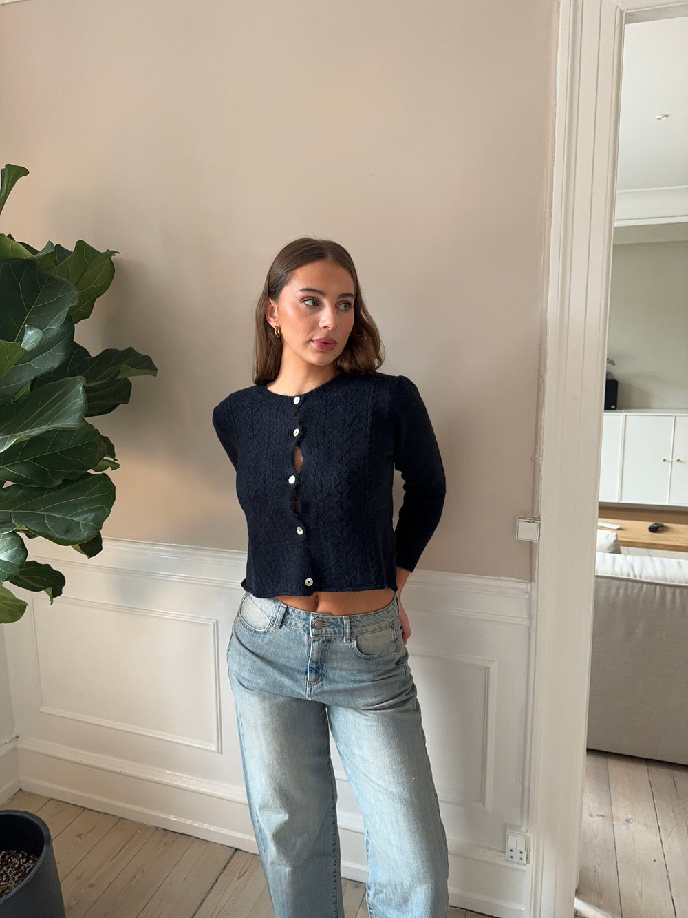 Cilla strikket cardigan - Navy
