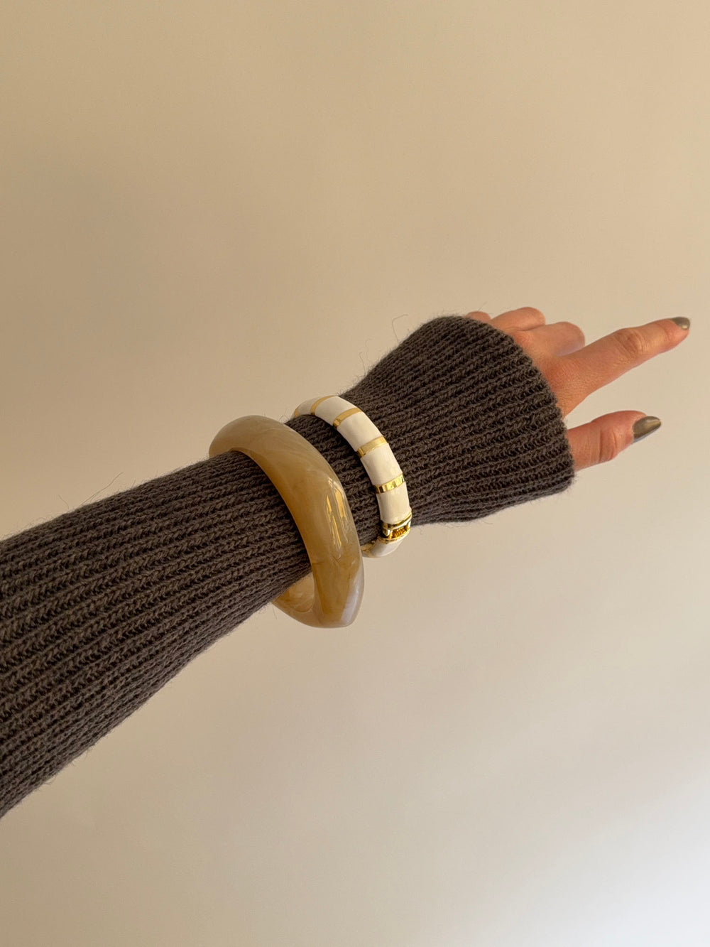 Lykke chunky armbånd - Honningfarvet