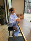 Mathilde Ravn skjorte med striber - Blå/hvid
