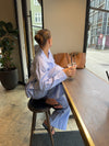 Mathilde Ravn skjorte med striber - Blå/hvid