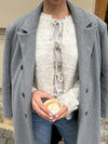 Gunilla strikket cardigan med bindedetaljer - Beige