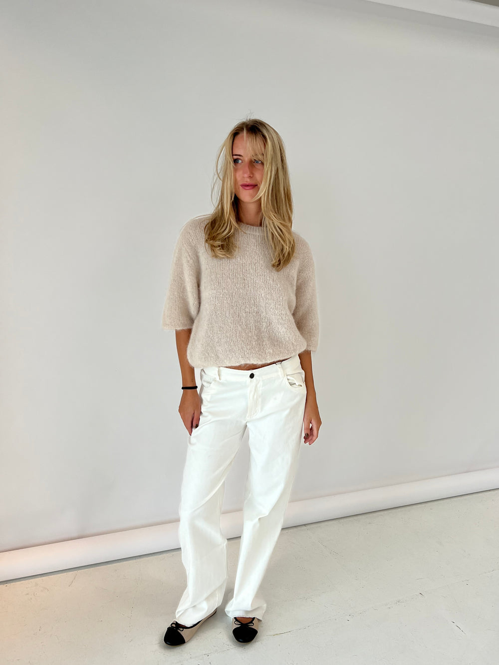 Elise t-shirt strik - Beige