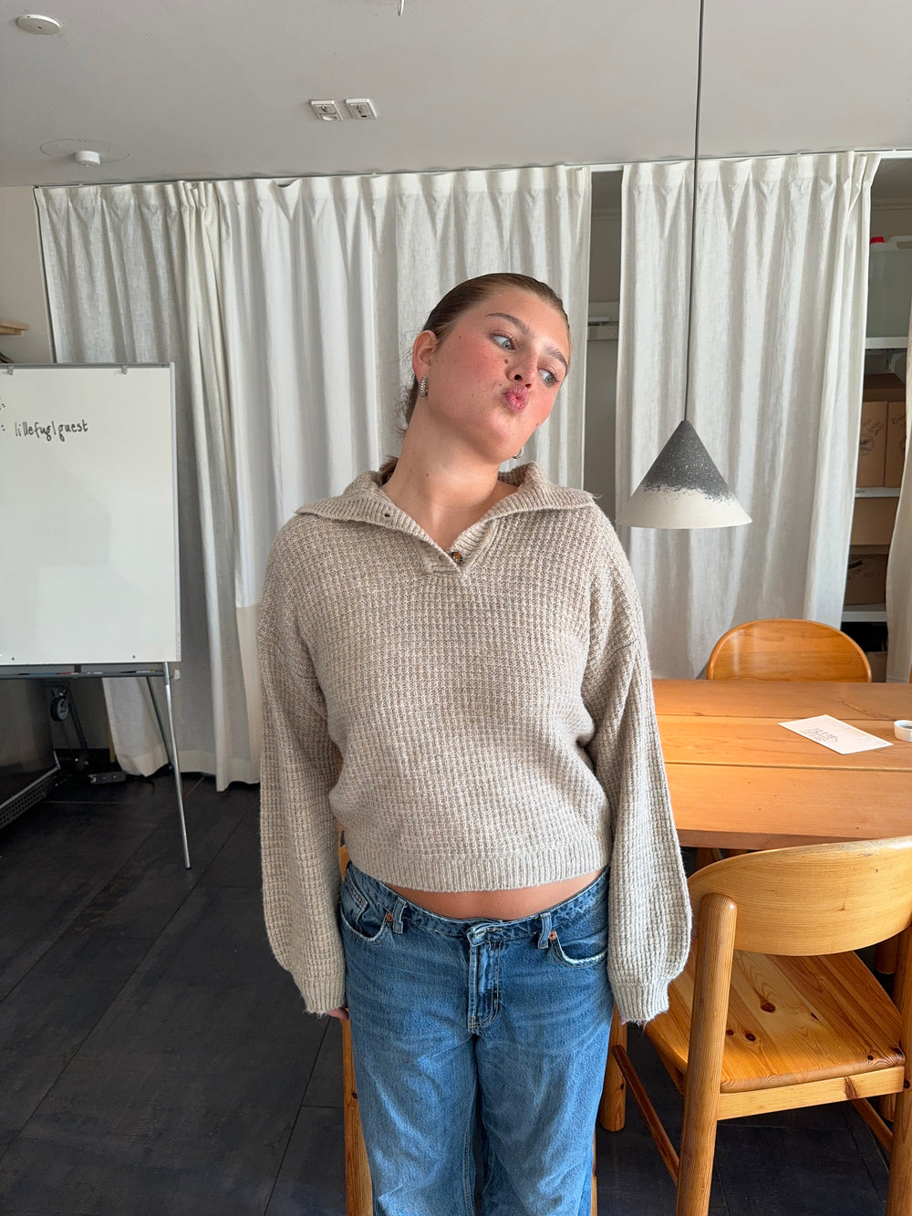 Molly striktrøje - Beige