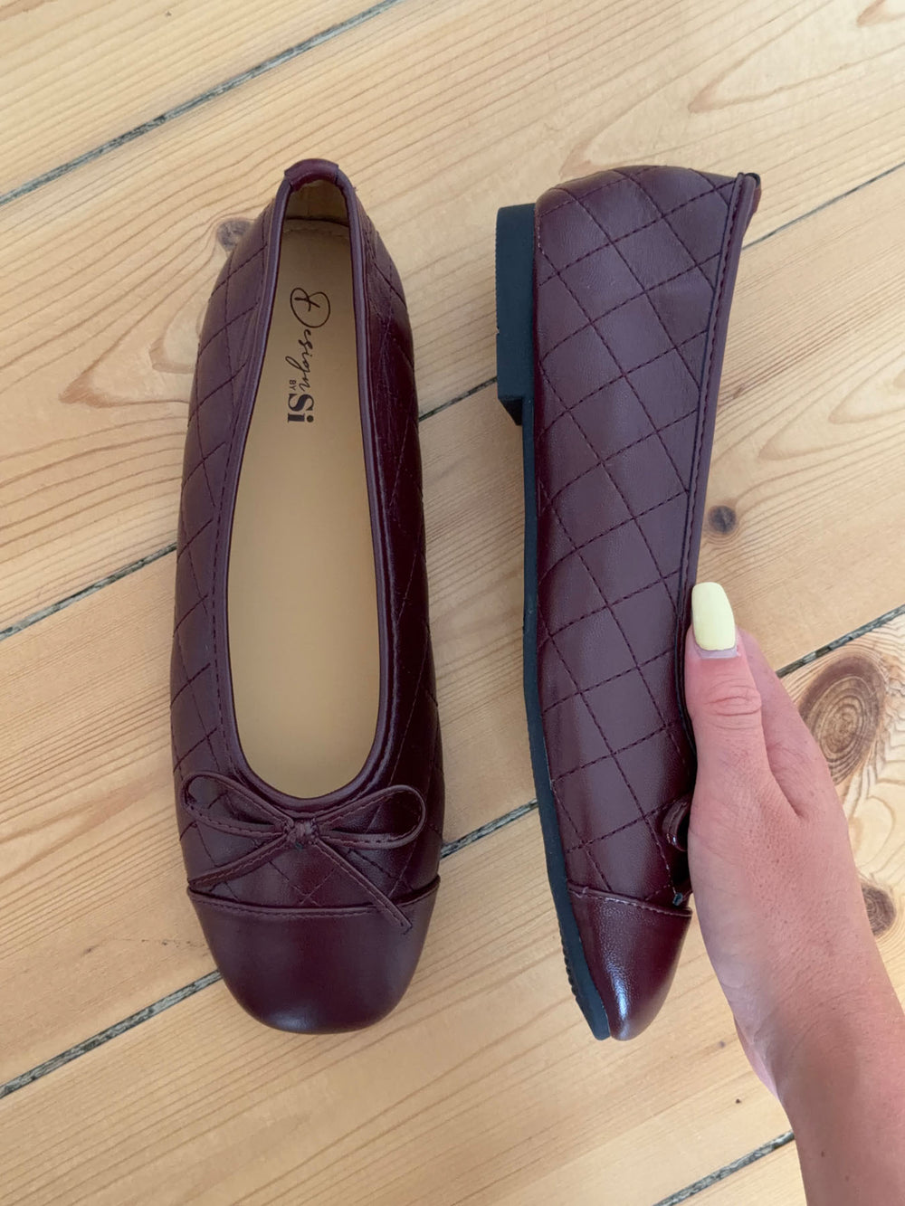 Tessa ballerina med sløjfe - Brun