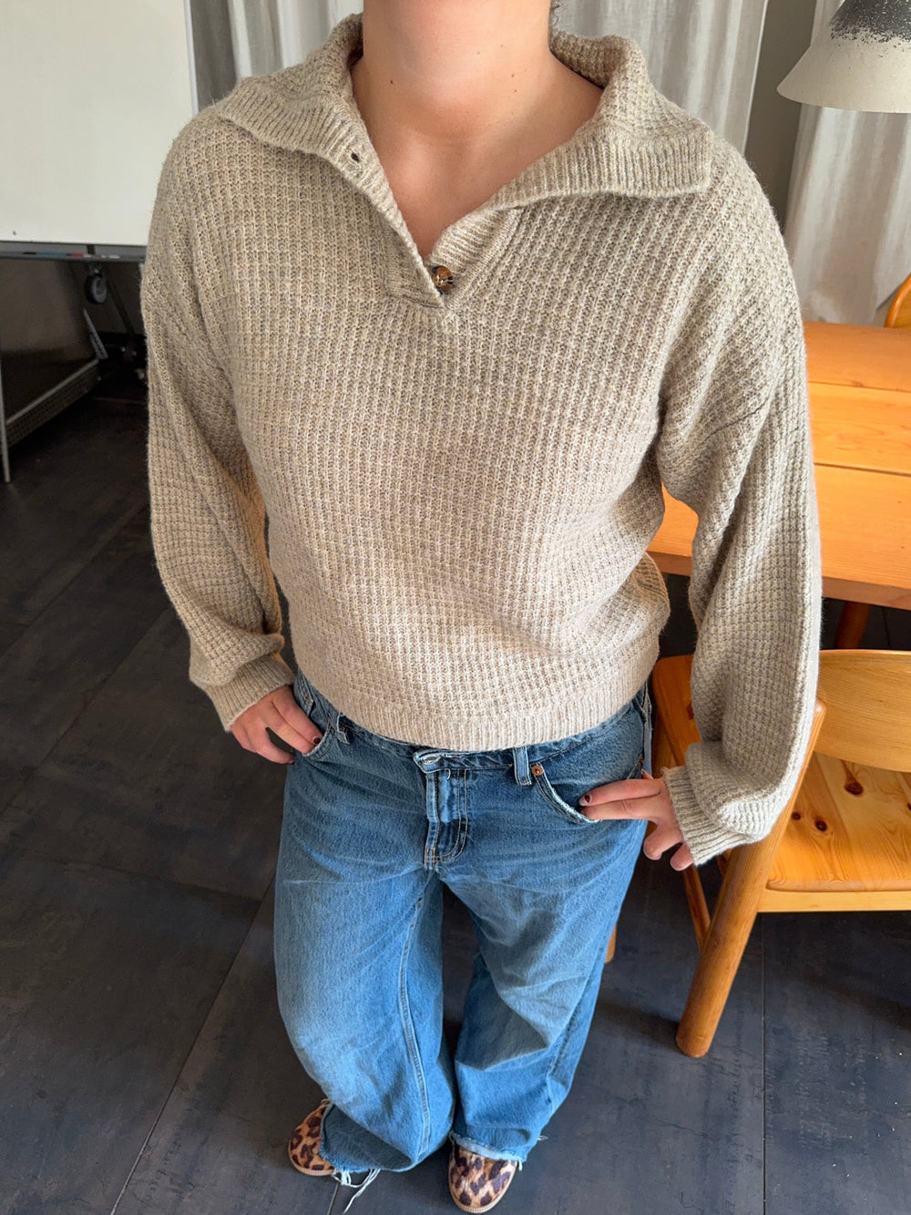 Molly striktrøje - Beige