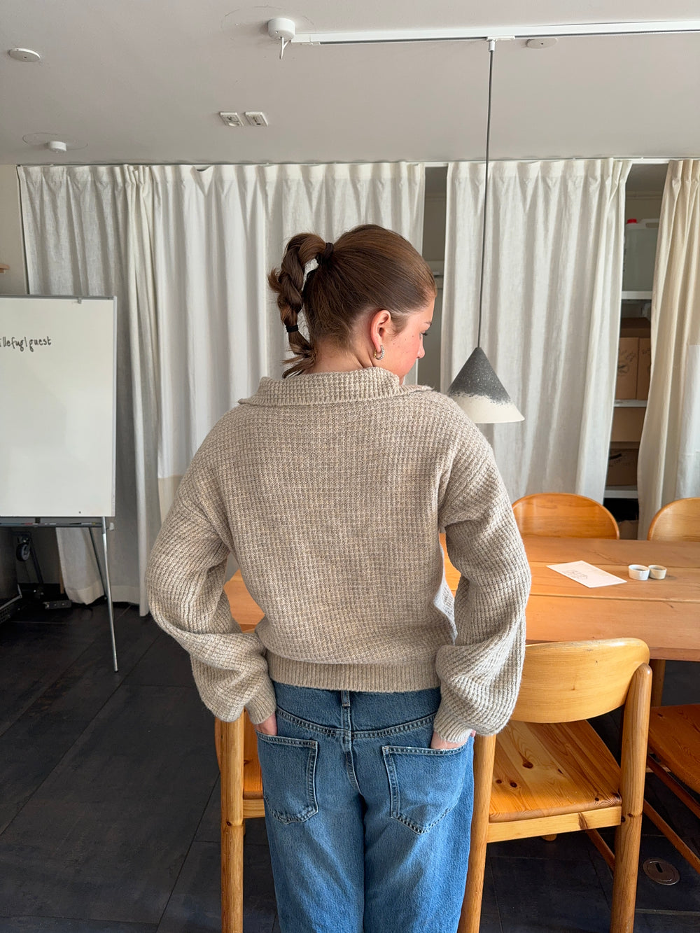 Molly striktrøje - Beige