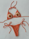 Sade bikini med blomster - Orange