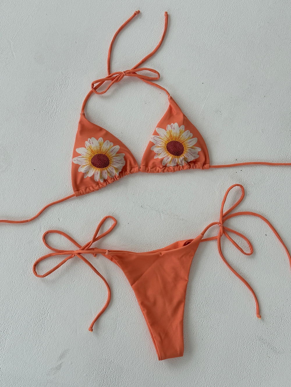 Sade bikini med blomster - Orange