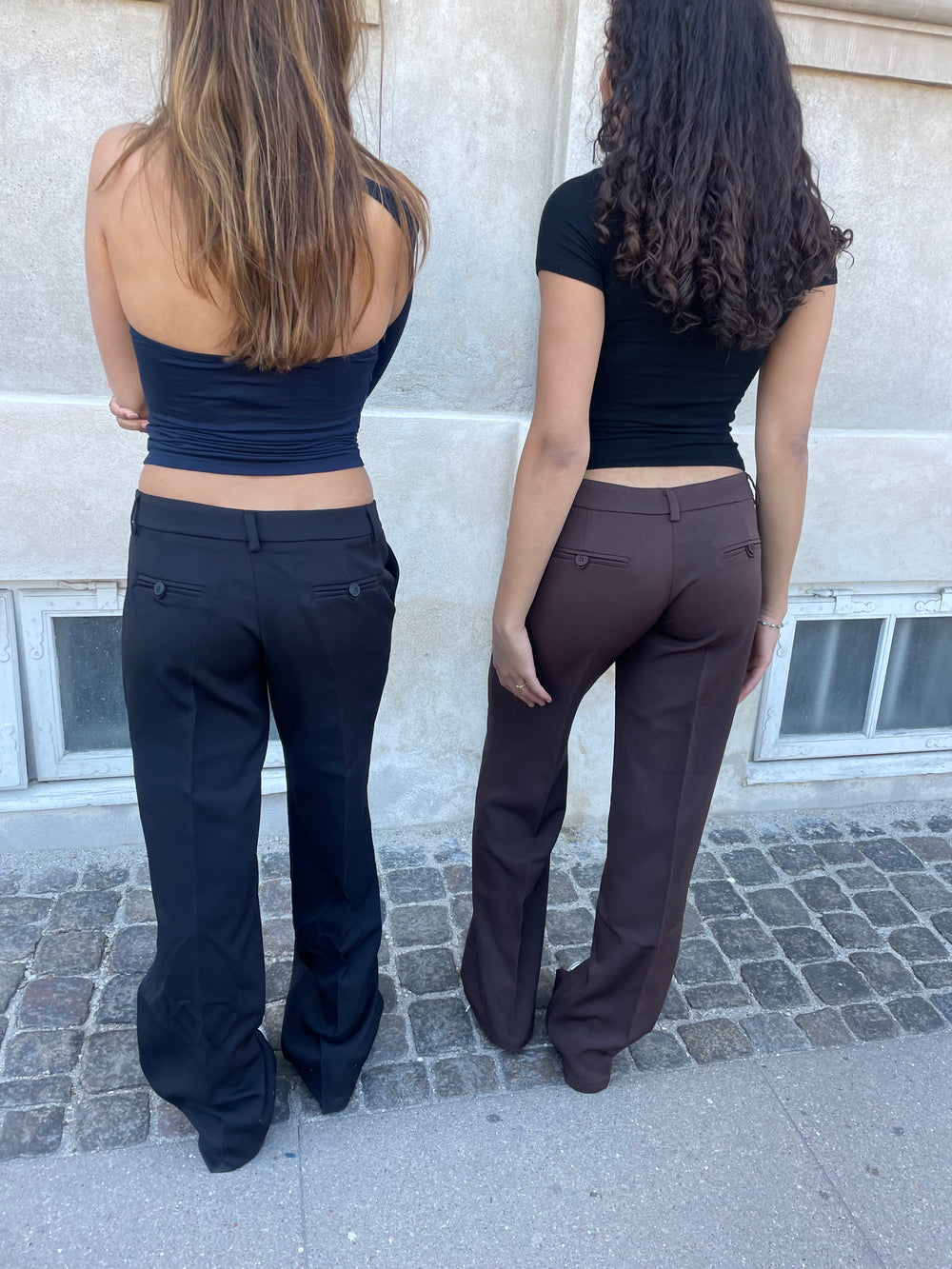 Britney lavtaljede suit bukser - Sort