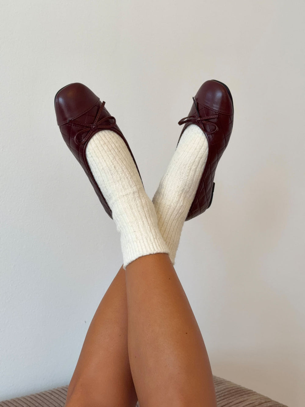 Tessa ballerina med sløjfe - Brun