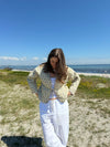 Alisa mønstret quiltet jakke - Grøn/beige