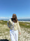 Alisa mønstret quiltet jakke - Grøn/beige