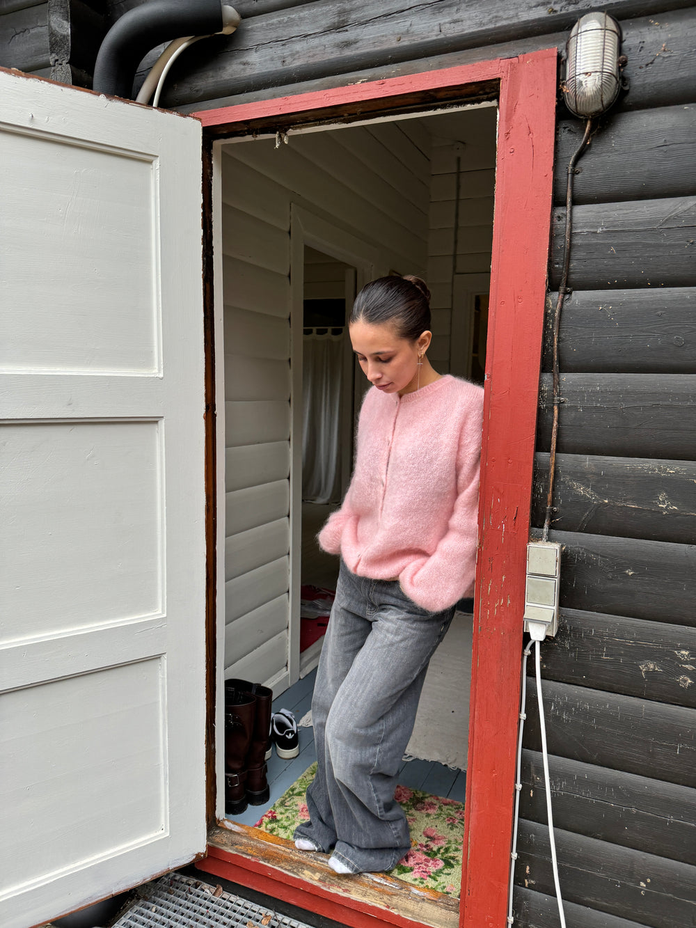 Jamilla mohair cardigan - Lyserød