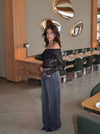 Lilly off shoulder blondebluse - Sort
