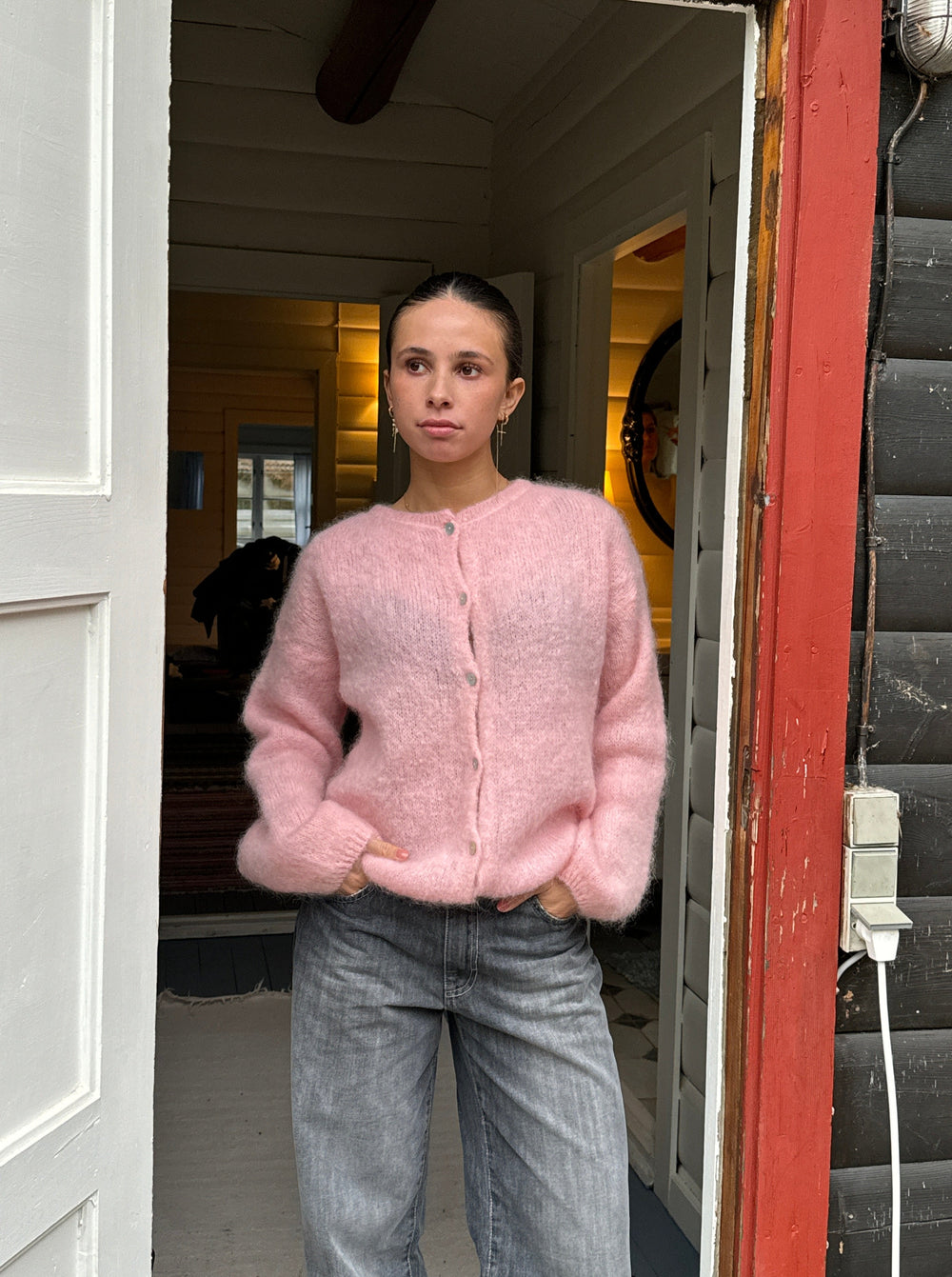 Jamilla mohair cardigan - Lyserød