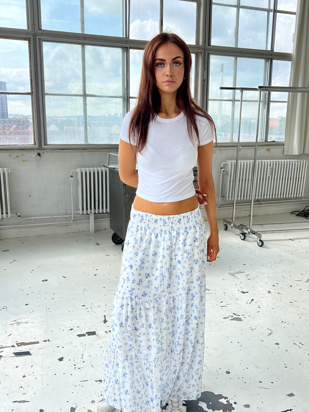 Mindy nederdel med blomsterprint