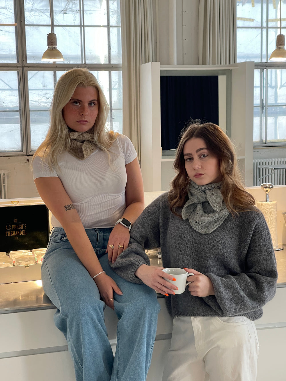 Gabi trekant tørklæde - Beige