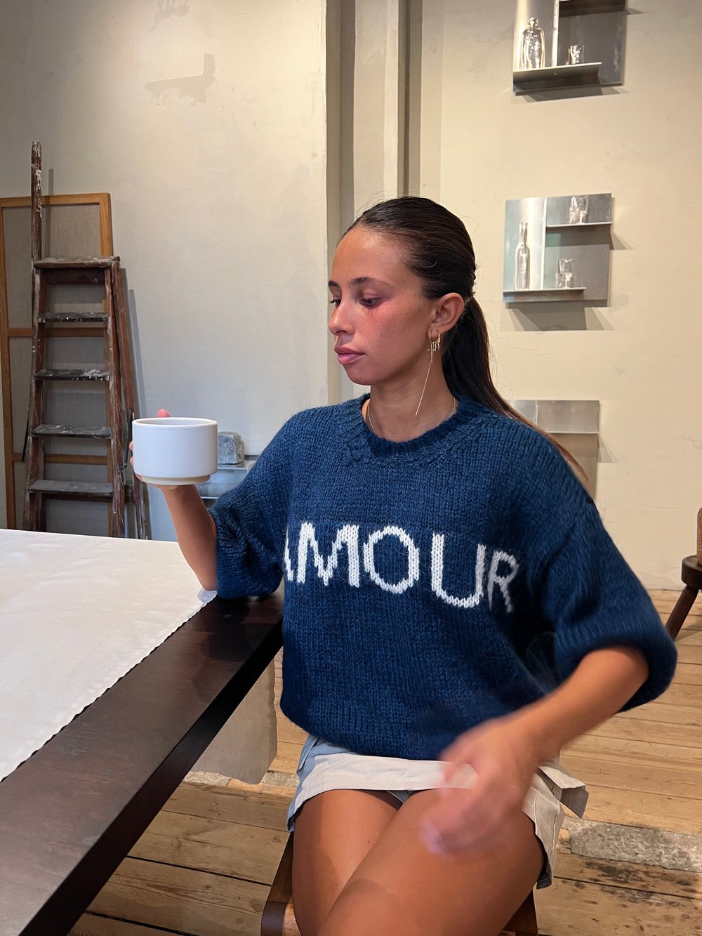 "Amour" striktrøje - Navy