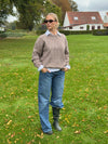 Orla strikbluse - Taupe