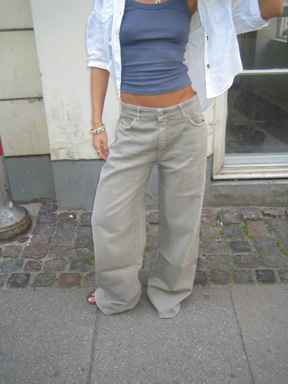 Audrey jeans - Sage grøn