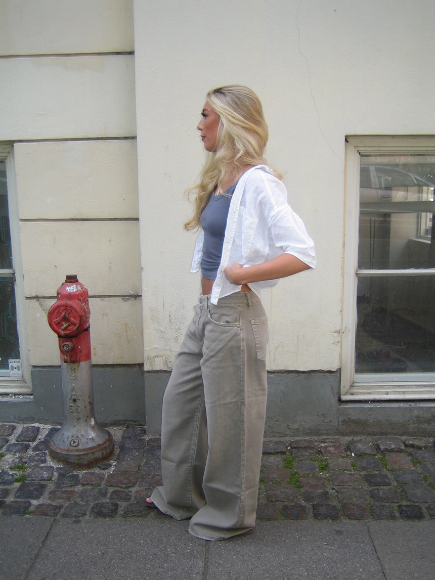 Audrey jeans - Sage grøn