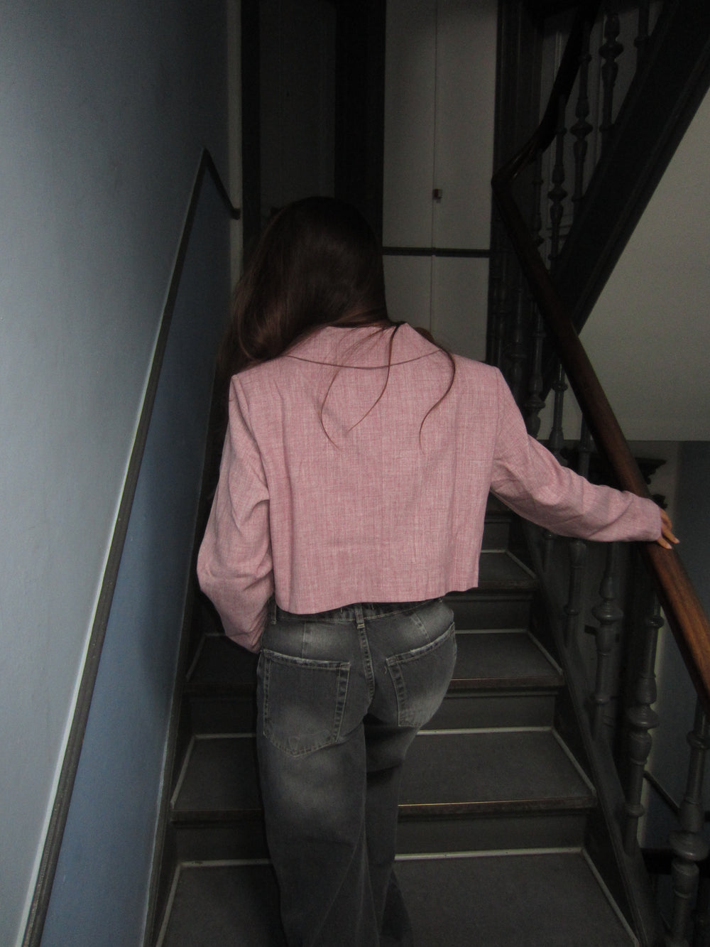 Julica cropped blazer - Rosa