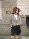 Juliane cropped blazer i tern - Grøn
