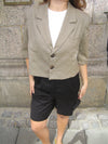 Juliane cropped blazer i tern - Grøn