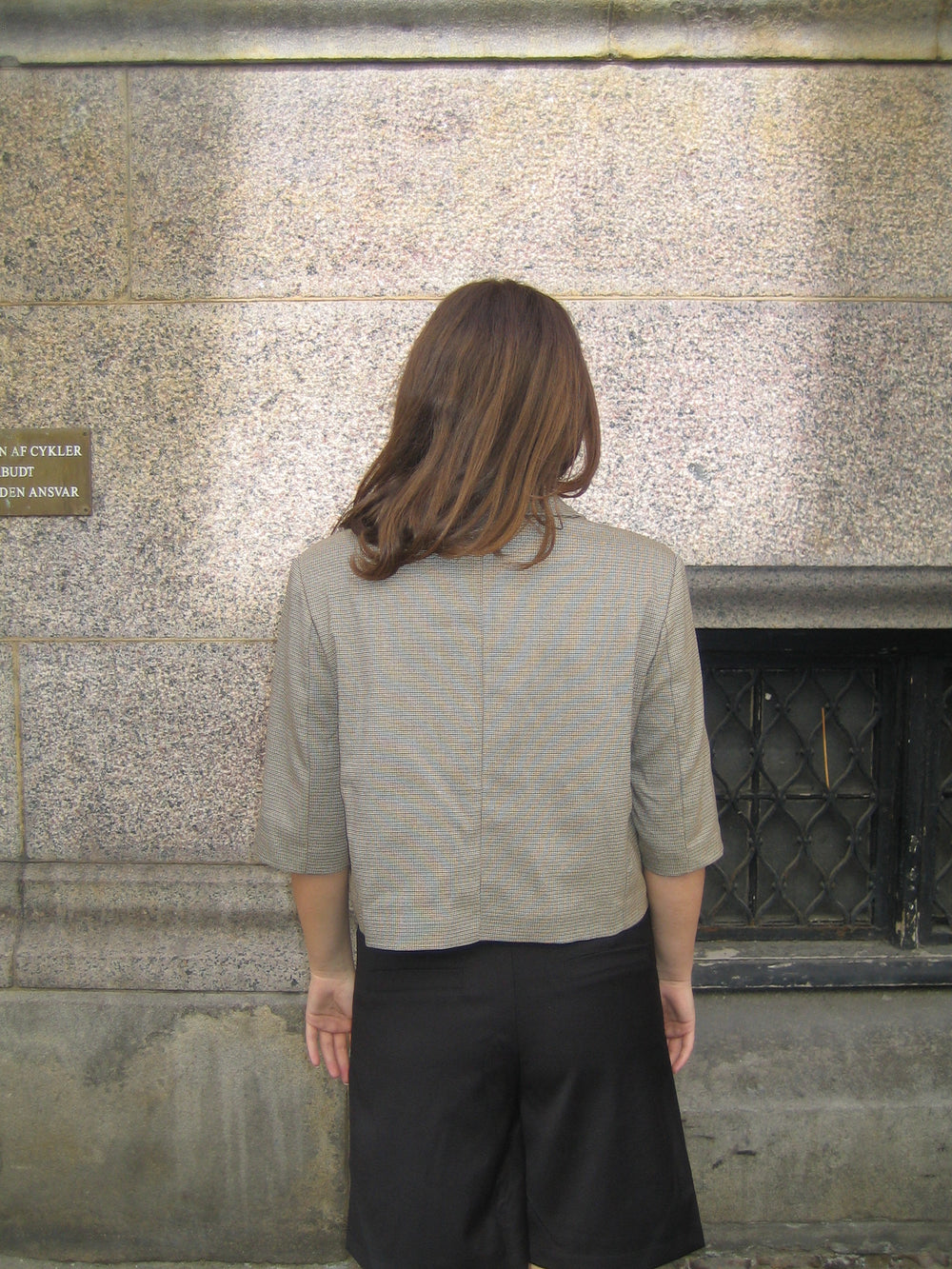 Juliane cropped blazer i tern - Grøn