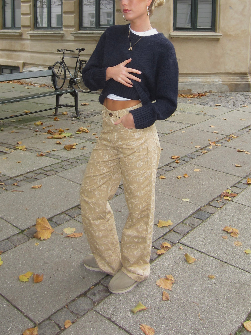 Mirah bukser med mønster - Beige