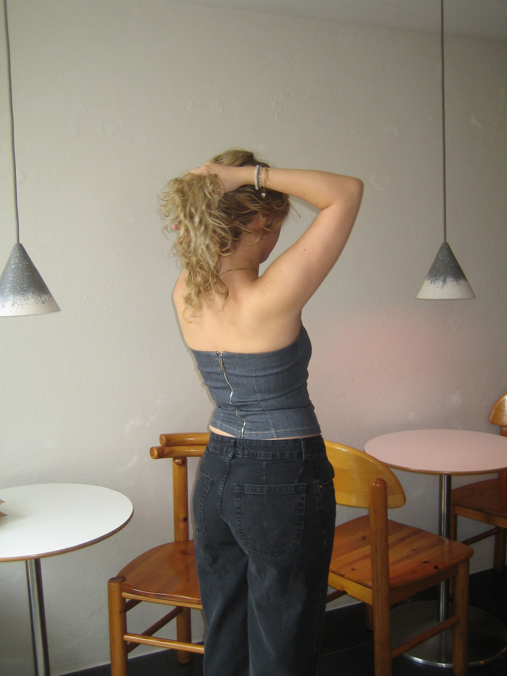 Malina denimtop - Mørkegrå