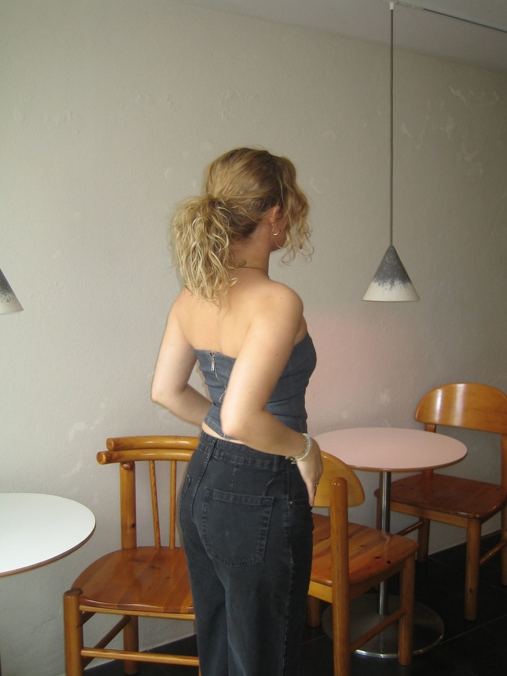 Malina denimtop - Mørkegrå