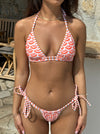 Riana bikini med mønster - Hvid/orange