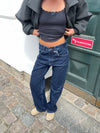 Star jeans med hvide stjerner - Mørk denim