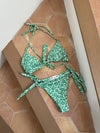 Kricia bikini med mønster - Grøn/hvid