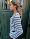 Leona striktrøje - Grå/beige