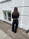 Star jeans med leopard stjerner - Sort
