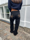 Star jeans med leopard stjerner - Sort
